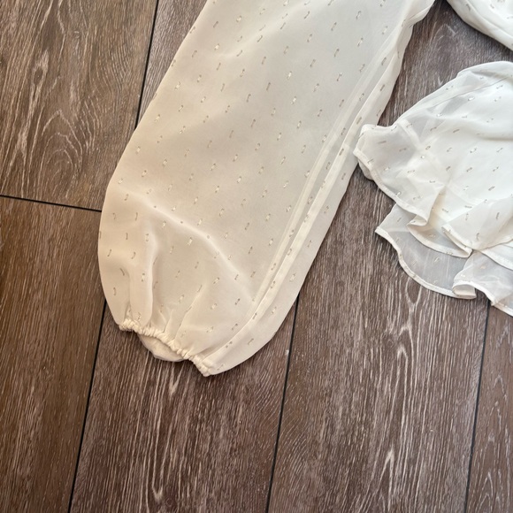 Sold Out NBD Chiffon White and Silver Anya Mini Dress - Picture 6 of 8